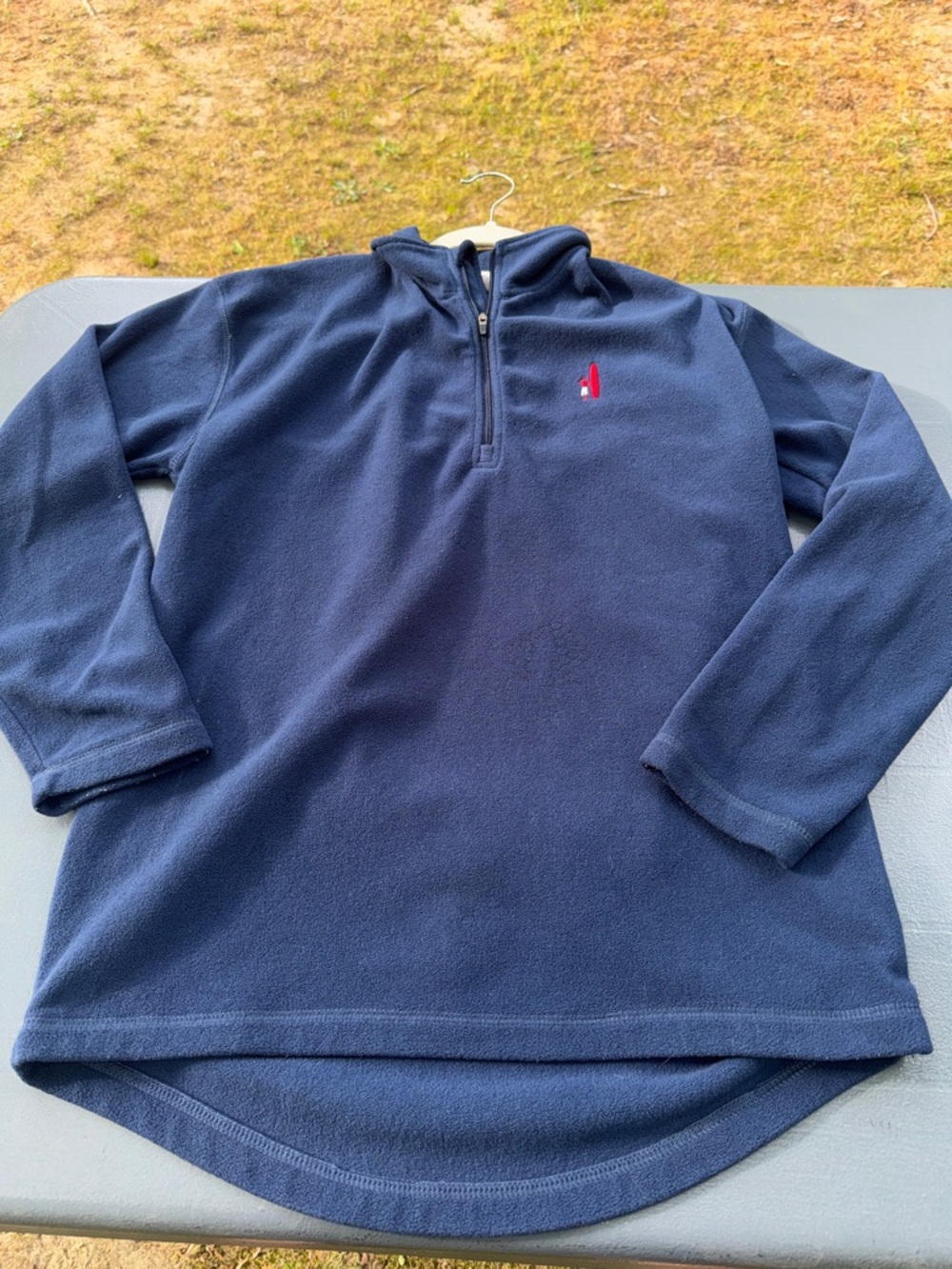johnnie-O Navy Fleece Pullover with Small Red Logo